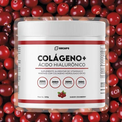 COLÁGENO + ÁCIDO HIALURÓNICO – 220g (Sabor Cranberry)